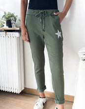 Charger l&#39;image dans la galerie, Pantalon femme étoile kaki uni
